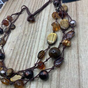 Cookie Lee NWT Genuine Tiger Eye Shell Necklace